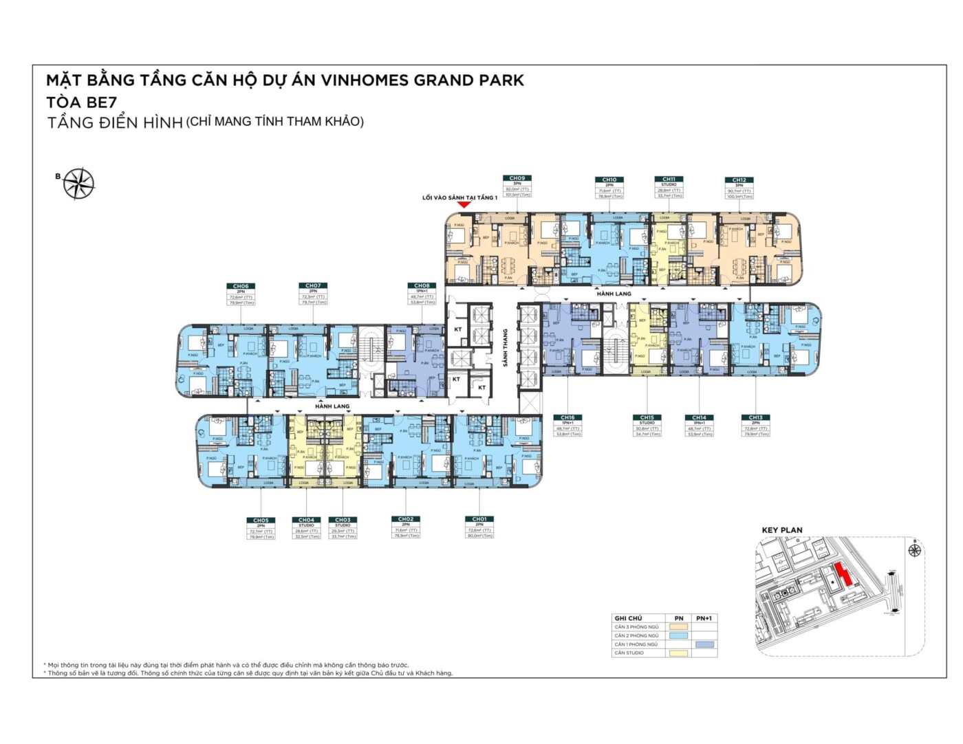 Mặt bằng tầng điển hình Tòa BE7 The Beverly
